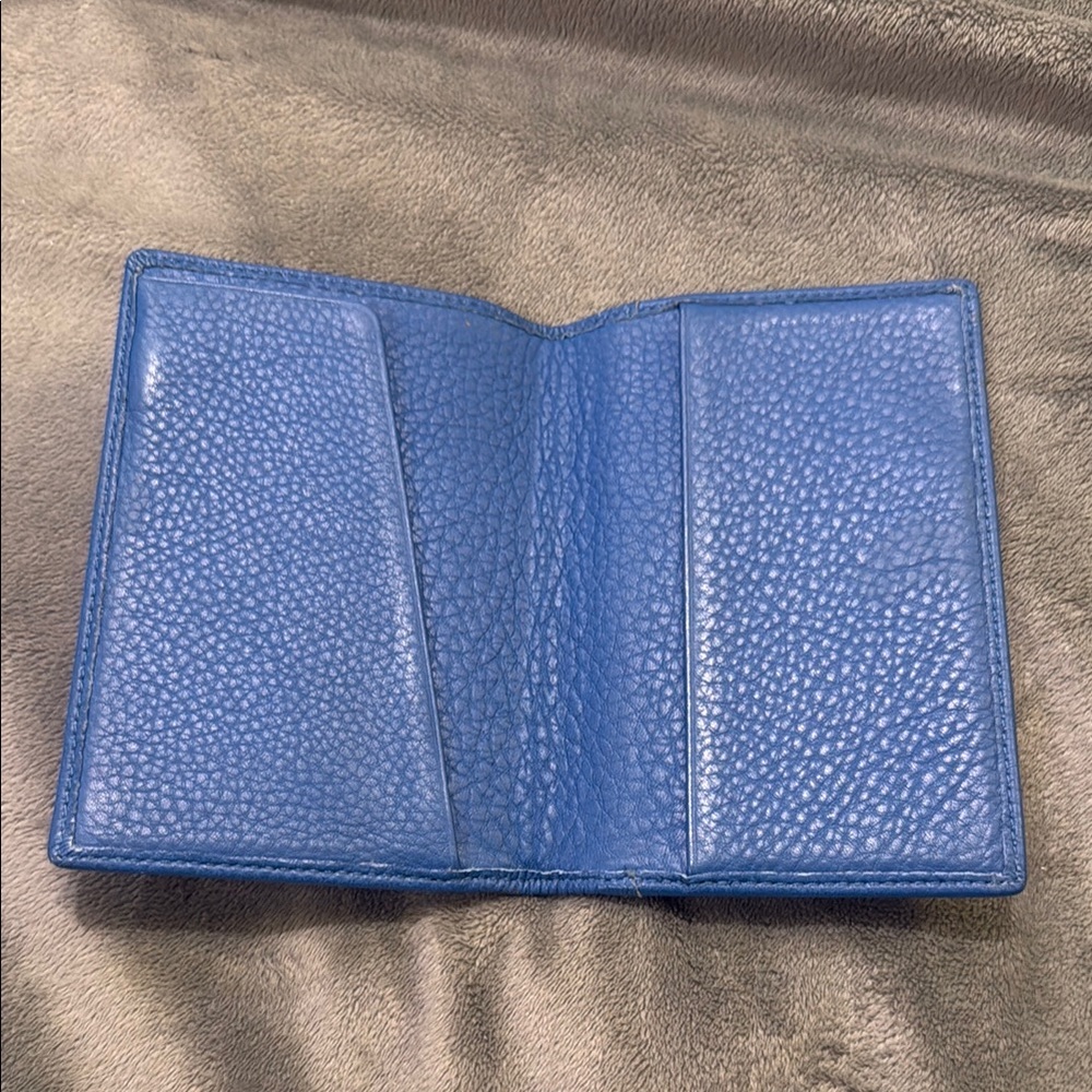 Blue Leather Passport Holder - Picture 2 of 3